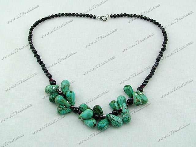 Black agate turquoise necklace