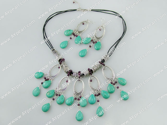 garnet turquoise set