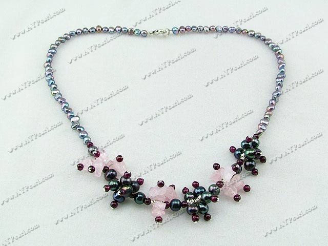 pearl garnet necklace