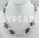 Wholesale Jewelry-pearl amethyst garnet necklace