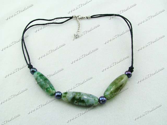 green grass agate necklace