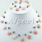 Wholesale Jewelry-black pearl pink opal set