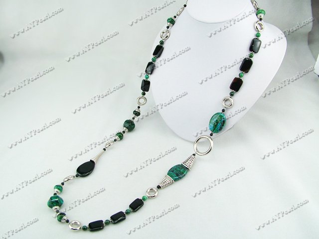 black agate phenix stone necklace