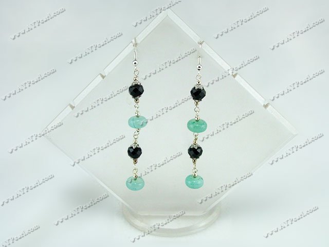 crystal blue jade earrings