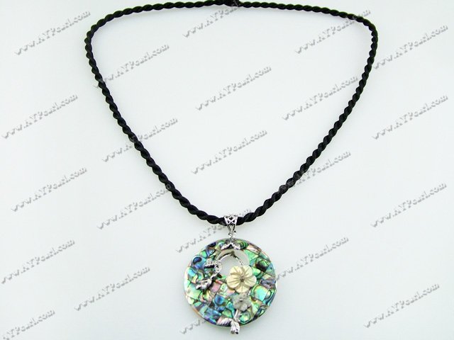 Abalone shell with flower pendent