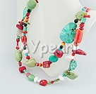 Wholesale Jewelry-coral turquoise necklace