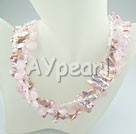 biwa pearl rose quartz necklace