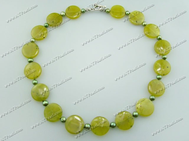 pearl peridot jade necklace