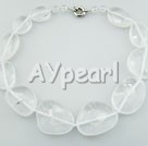 Wholesale Jewelry-natural faceted white crystal necklace