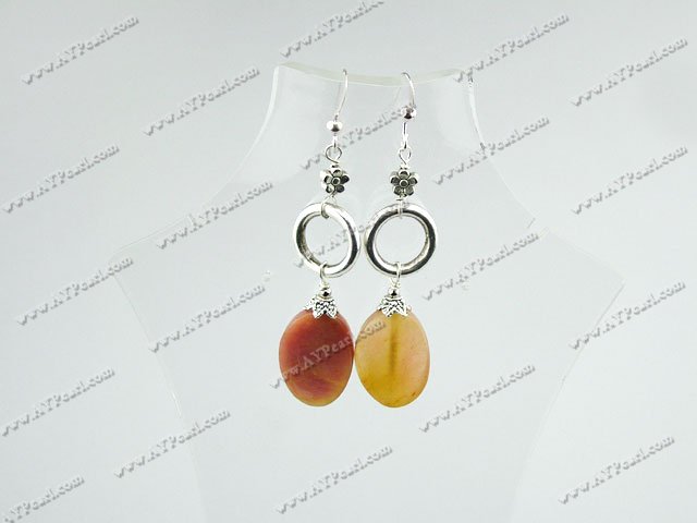 three colored jade earrings