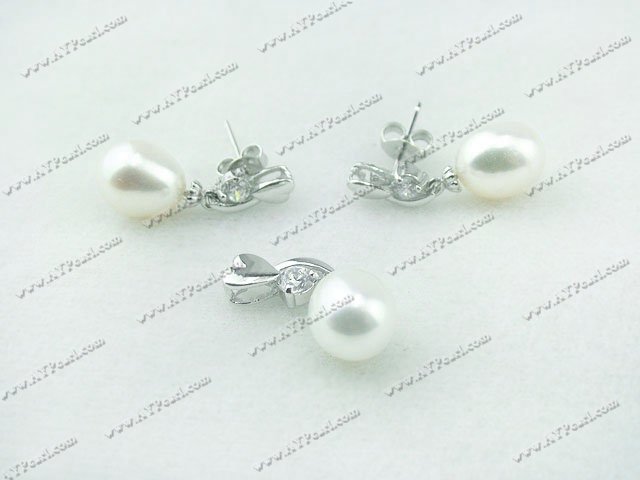 925silver pearl set 