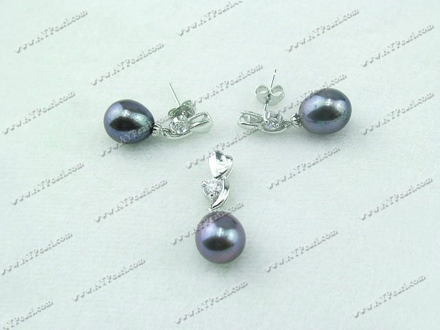 925silver pearl set 