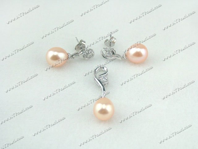 925silver pearl set 