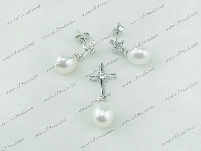 925 silver pearl set