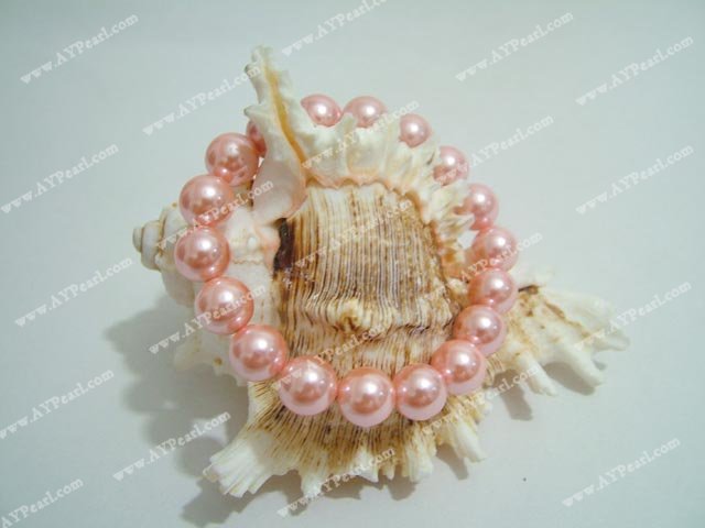 pink seashell bead bracelet