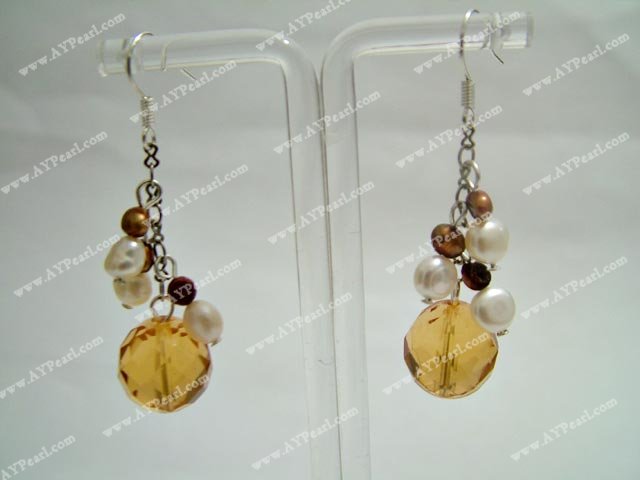 citrine pearl earring