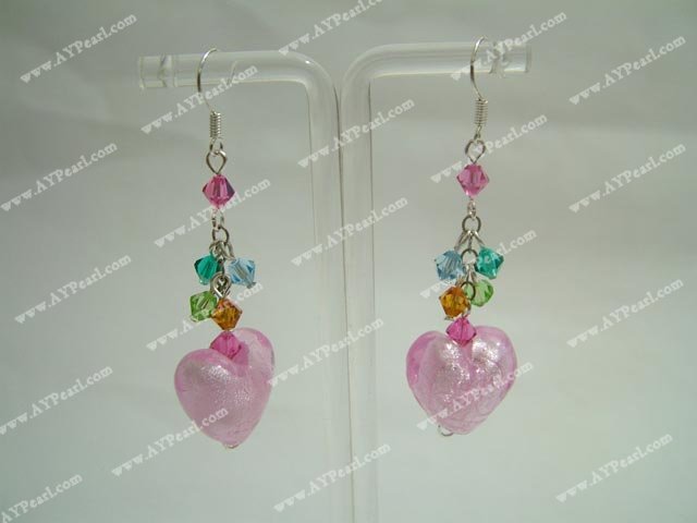 crystal and coloured glaze earring