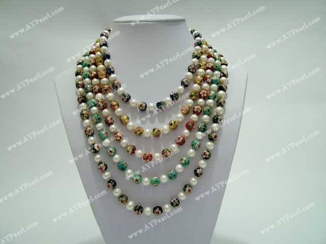 cloisonne pearl necklace