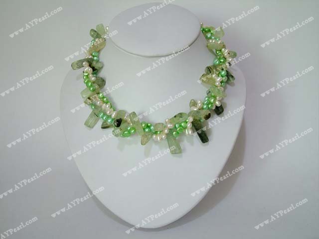 Pearl Green Rutilquarz Halskette