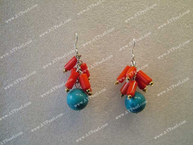 coral turquoise earring