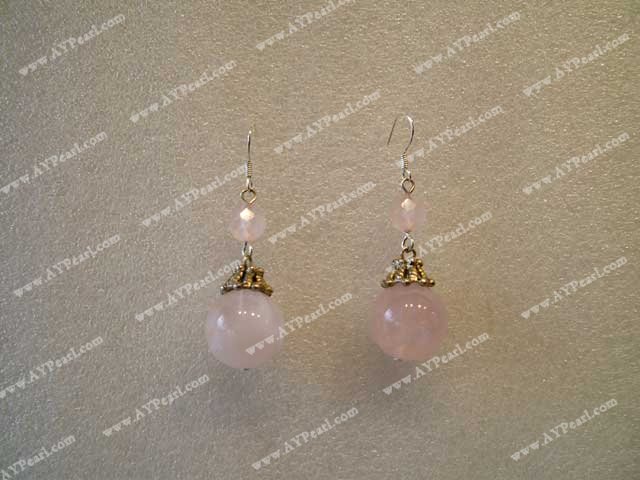 Rose quartz earring