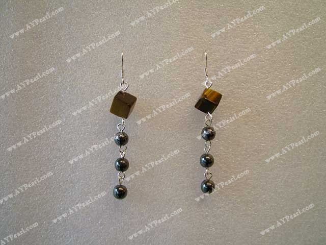 Tiger eye Hematite earring