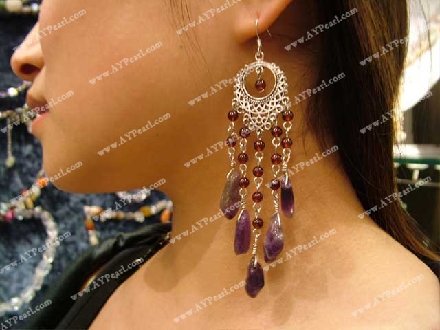 amethyst garnet earrings