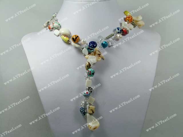 shell porcelain bead necklace