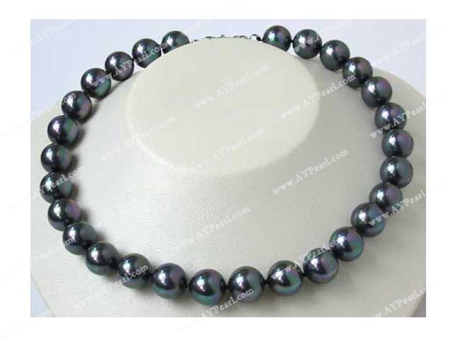 svart Seashell pärlor halsband