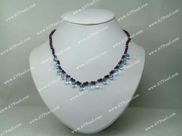 garnet sapphire quartz necklace