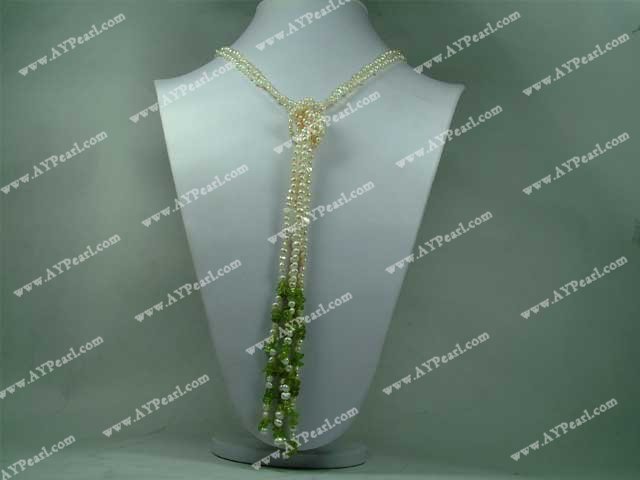 olivină perle colier