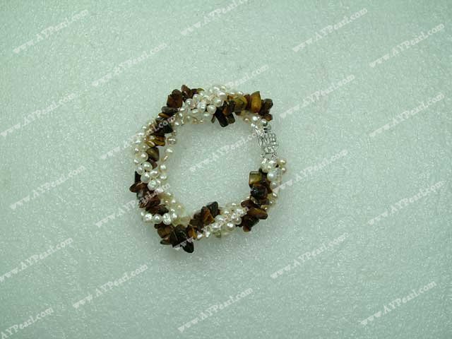 Tiger eye pearl bracelet