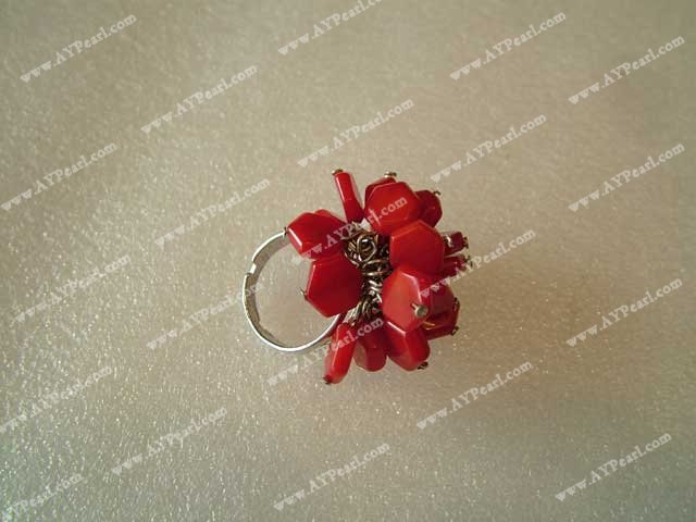 coral finger ring