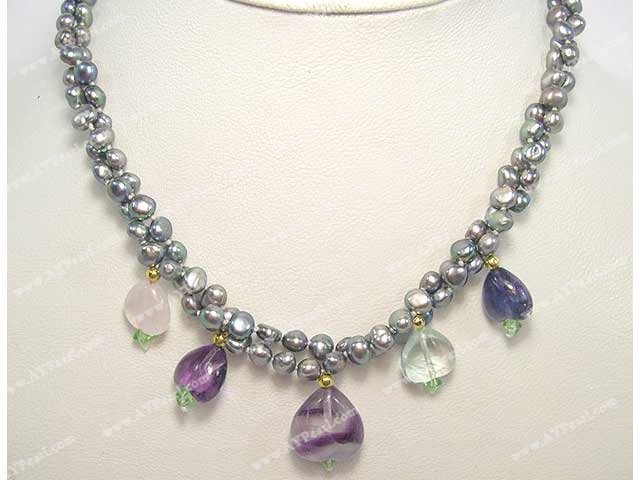 gemstone pearl necklace