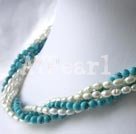pärla turkos halsband