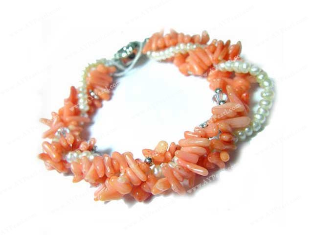 coral pearl bracelet