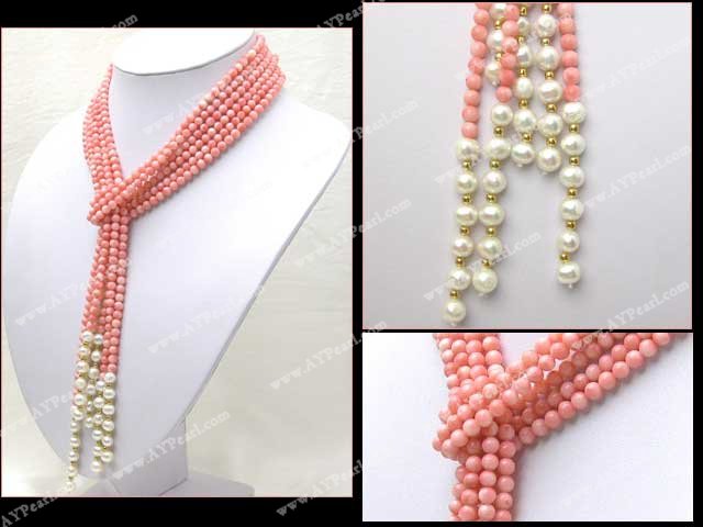 coral pearl necklace