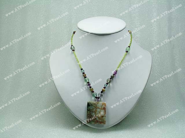 agate gem necklace