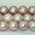 A grade round freshwater pearl beads,Purple,10-11mm