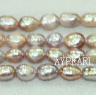Freshwater pearl beads, purple, 8-9mm baroque. Sold per 15-inch strand.