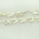 Double strand tooth shape freshwater pearl beads,White,8*18*25mm