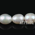 Rice Shape Freshwater Pearl Beads, Natural White, 10-11mm, Sold per 15.4-Inch Strand