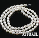 Rice Shape Freshwater Pearl Beads,Natural White, 3-3.5mm, Sold per 14.2-Inch Strand,3-3.5mm