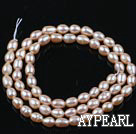 Rice Shape Freshwater Pearl Beads, Natural Pink, 4-4.5mm, Sold per 14.2-Inch Strand,4-4.5mm