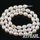 Rice Shape Freshwater Pearl Beads with Growth Grain, Natural White, 5-6mm, Sold per 14.6-Inch Strand,5-6mm