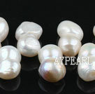 Pearl Beads, White, 10*18mm natural partial hole, peanut shape, Sold per 14.6-inch strand