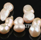 Peanut Shape Freshwater Pearl Beads, Natural Pink, Top Drilled, 10*18mm, Sold per 15-Inch Strand,10*18mm