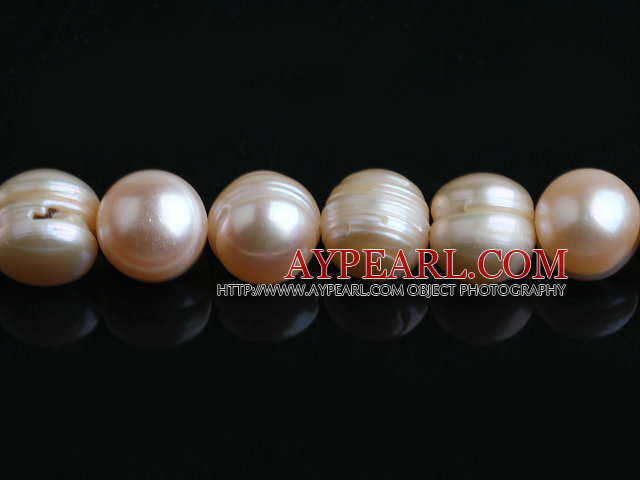 Pearl Beads, Pink, 11*12mm natural screwed, Sold per 15-inch strand