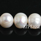 Freshwater Pearl Beads with Growth Grain, Natural White, 11-12mm, Nearly Round, Sold per 15-Inch Strand,11-12mm