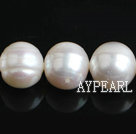 Freshwater Pearl Beads with Growth Grain, Natural White, 11-12mm, Nearly Round, Sold per 15.4-Inch Strand,11-12mm